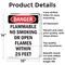 Signmission Flammable No Smoking Or Open Flames Danger Sign, Aluminum, 10in W x 14in L, 2PK OS-2PACK-DS-A-1014-V-2366 - alternate 7